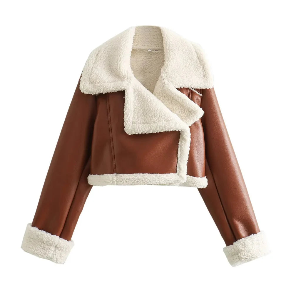 NORA - Elegante chaqueta de peluche de piel sintética
