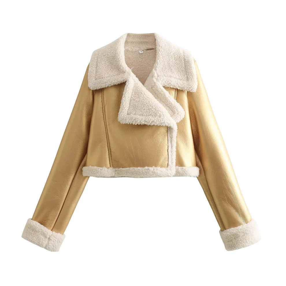 NORA - Elegante chaqueta de peluche de piel sintética