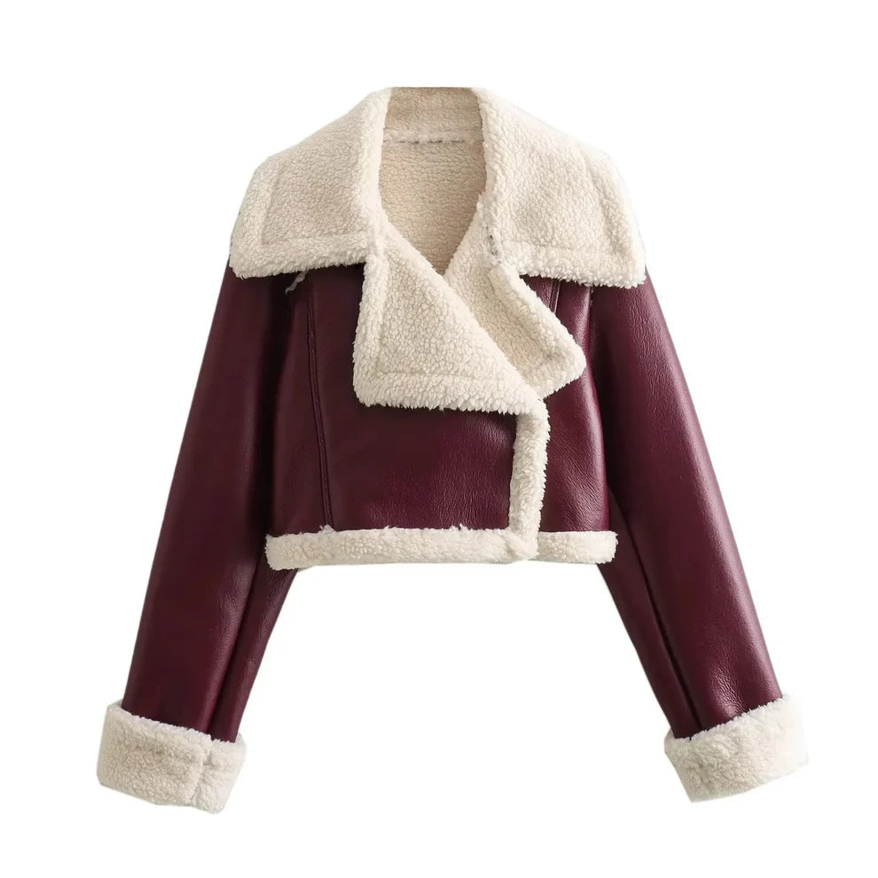 NORA - Elegante chaqueta de peluche de piel sintética