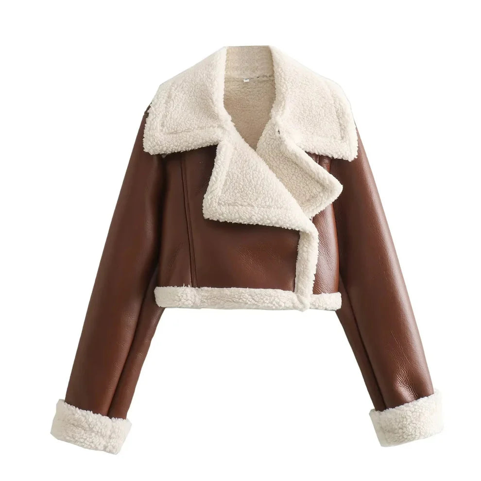 NORA - Elegante chaqueta de peluche de piel sintética
