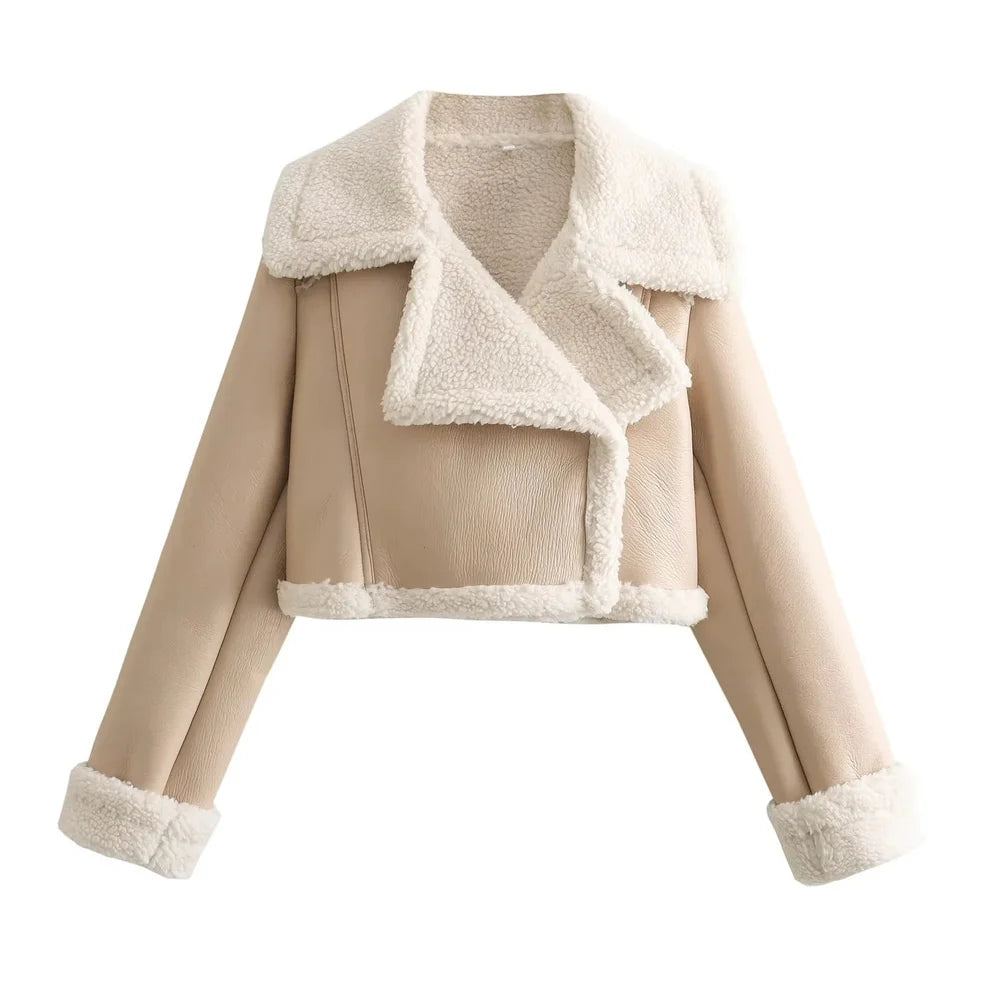 NORA - Elegante chaqueta de peluche de piel sintética
