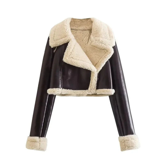 NORA - Elegante chaqueta de peluche de piel sintética