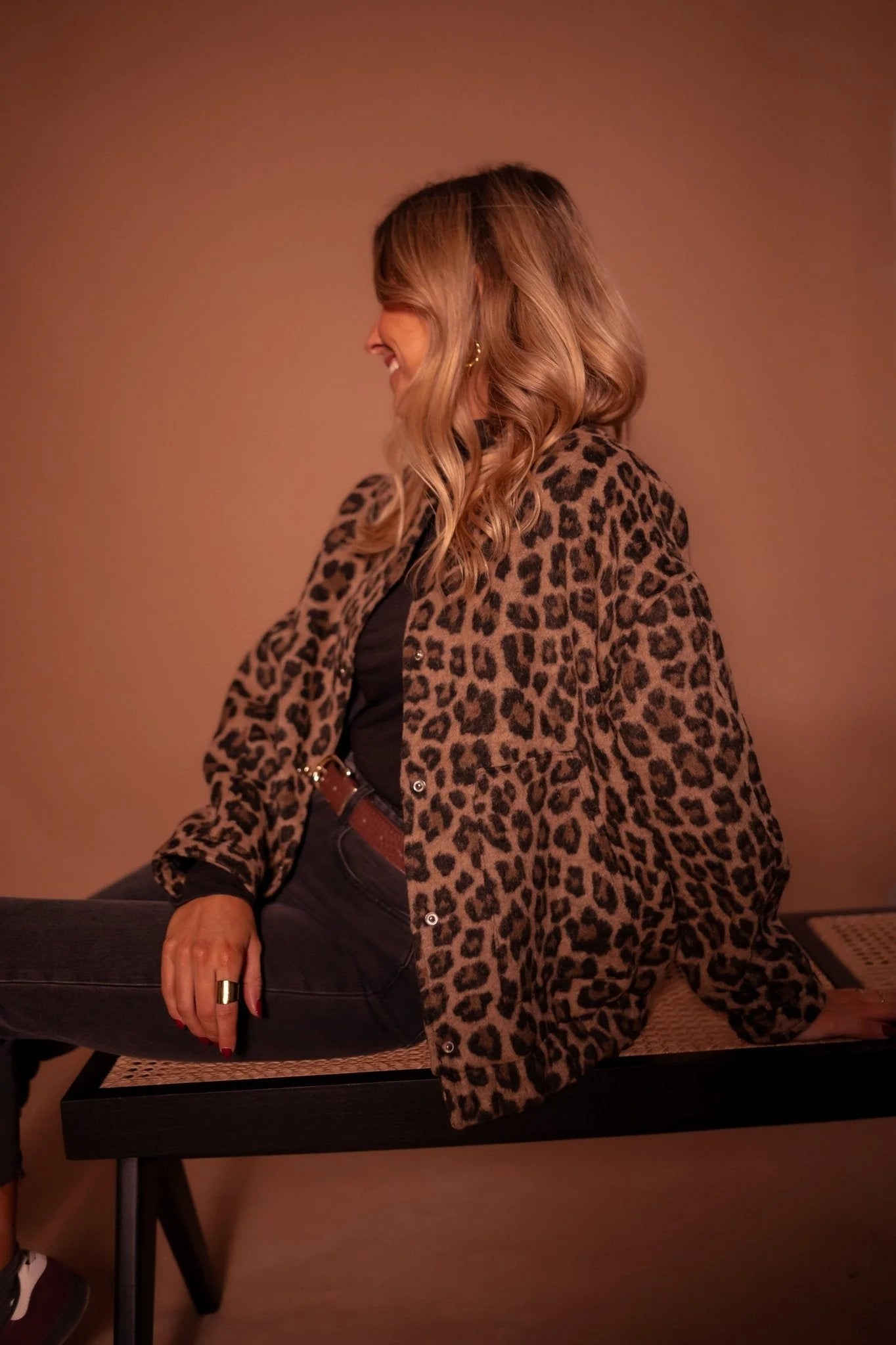 ESTELA - Chaqueta efecto leopardo oversize
