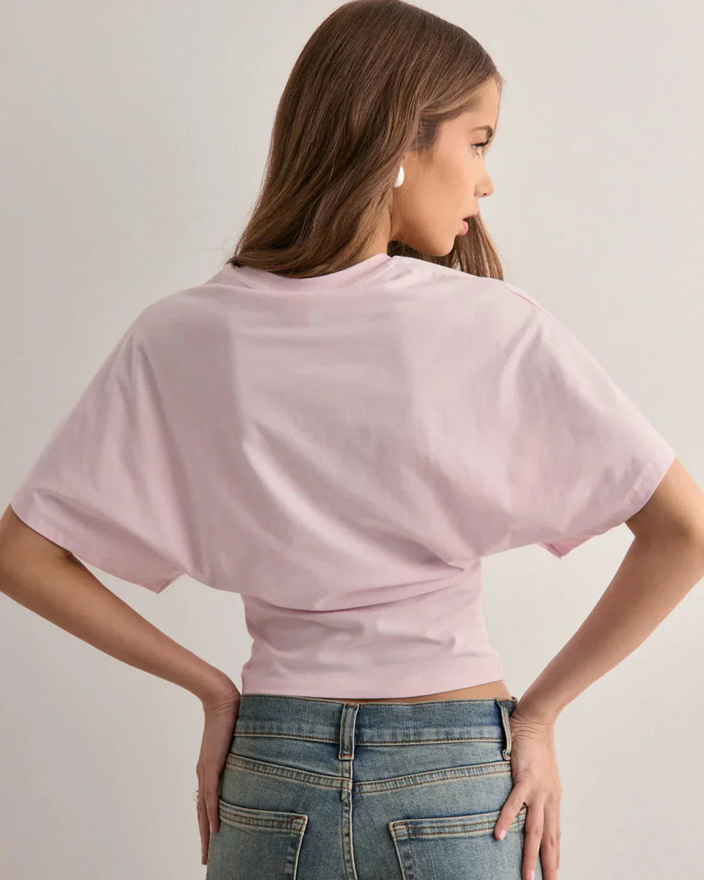 CARA - Camiseta top fluida de manga corta